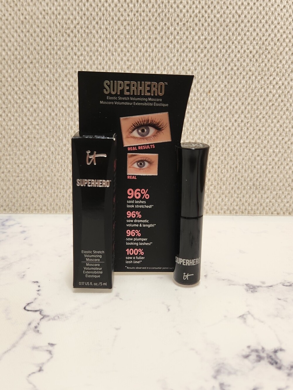 It Cosmetics Superhero Volumizing Mascara Mini Travel Size .17 Oz